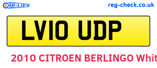 LV10UDP are the vehicle registration plates.