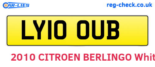LY10OUB are the vehicle registration plates.