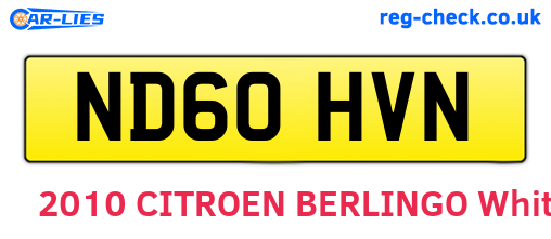 ND60HVN are the vehicle registration plates.