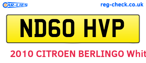 ND60HVP are the vehicle registration plates.