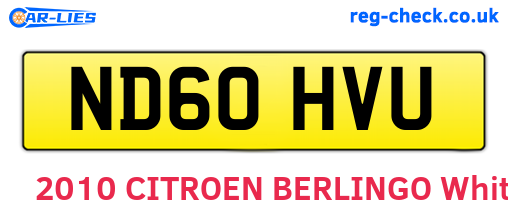 ND60HVU are the vehicle registration plates.