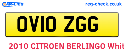 OV10ZGG are the vehicle registration plates.