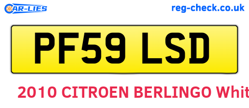 PF59LSD are the vehicle registration plates.