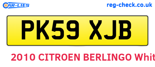 PK59XJB are the vehicle registration plates.