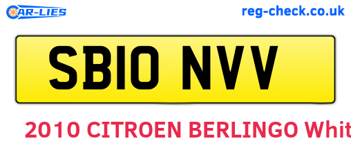 SB10NVV are the vehicle registration plates.