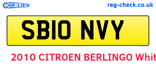 SB10NVY are the vehicle registration plates.
