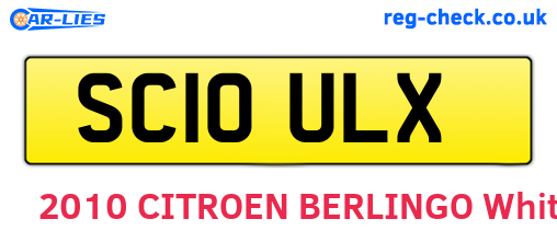 SC10ULX are the vehicle registration plates.