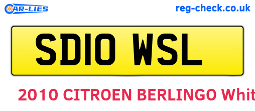 SD10WSL are the vehicle registration plates.