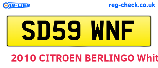 SD59WNF are the vehicle registration plates.