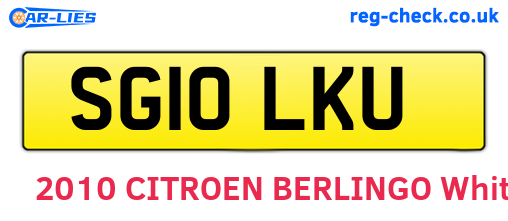 SG10LKU are the vehicle registration plates.