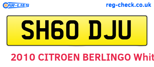 SH60DJU are the vehicle registration plates.