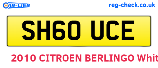 SH60UCE are the vehicle registration plates.