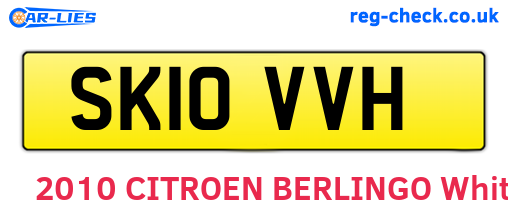 SK10VVH are the vehicle registration plates.