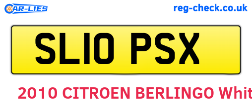 SL10PSX are the vehicle registration plates.