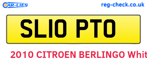 SL10PTO are the vehicle registration plates.