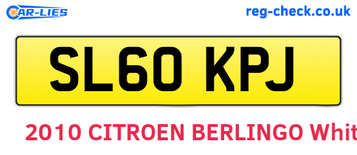 SL60KPJ are the vehicle registration plates.