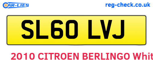 SL60LVJ are the vehicle registration plates.