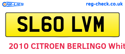 SL60LVM are the vehicle registration plates.