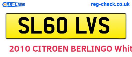 SL60LVS are the vehicle registration plates.