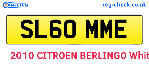 SL60MME are the vehicle registration plates.