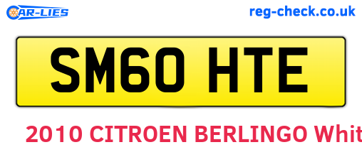 SM60HTE are the vehicle registration plates.