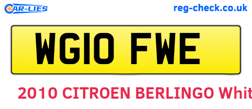WG10FWE are the vehicle registration plates.