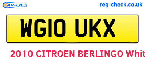WG10UKX are the vehicle registration plates.