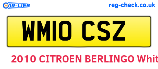 WM10CSZ are the vehicle registration plates.