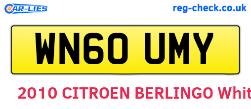 WN60UMY are the vehicle registration plates.