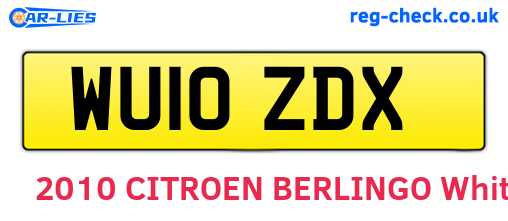 WU10ZDX are the vehicle registration plates.