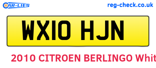 WX10HJN are the vehicle registration plates.