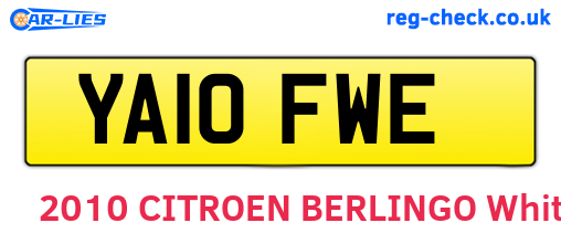 YA10FWE are the vehicle registration plates.