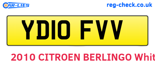 YD10FVV are the vehicle registration plates.