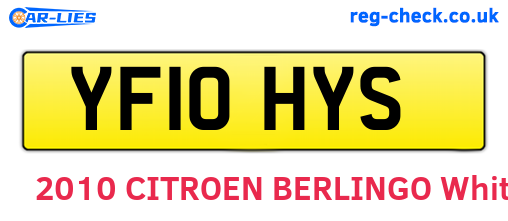 YF10HYS are the vehicle registration plates.