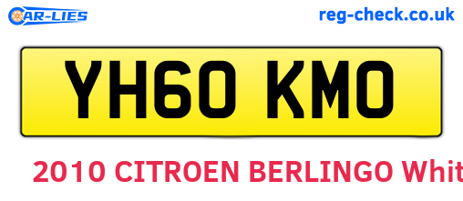 YH60KMO are the vehicle registration plates.