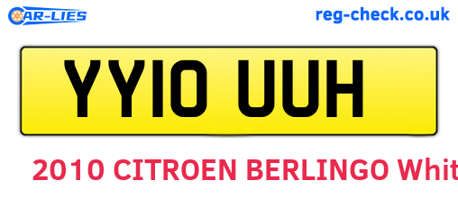 YY10UUH are the vehicle registration plates.