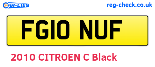 FG10NUF are the vehicle registration plates.