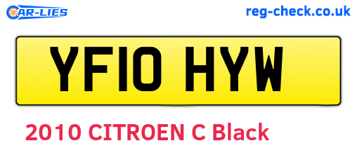 YF10HYW are the vehicle registration plates.