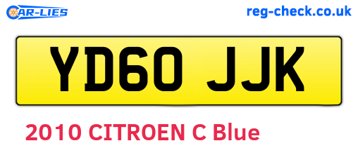 YD60JJK are the vehicle registration plates.