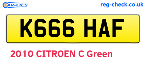 K666HAF are the vehicle registration plates.