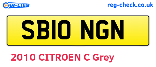 SB10NGN are the vehicle registration plates.