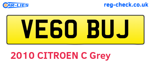 VE60BUJ are the vehicle registration plates.