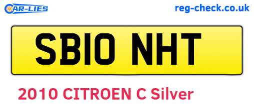 SB10NHT are the vehicle registration plates.