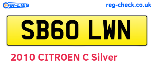 SB60LWN are the vehicle registration plates.