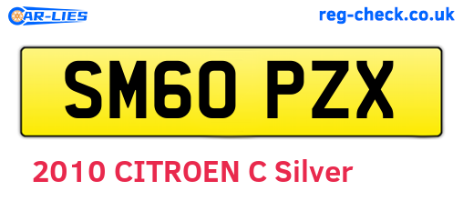 SM60PZX are the vehicle registration plates.