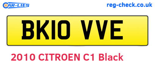 BK10VVE are the vehicle registration plates.