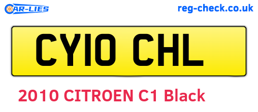 CY10CHL are the vehicle registration plates.