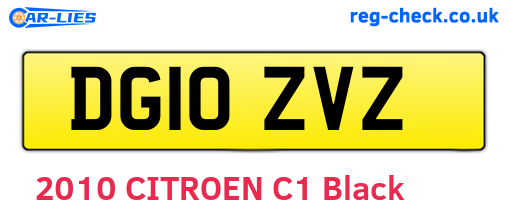 DG10ZVZ are the vehicle registration plates.