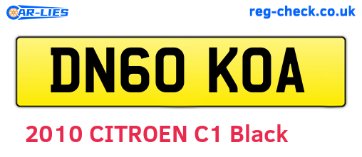 DN60KOA are the vehicle registration plates.