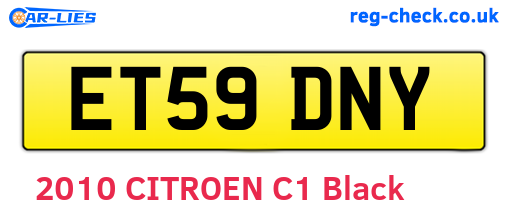ET59DNY are the vehicle registration plates.